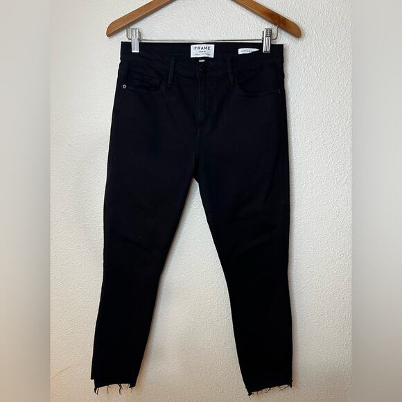 Frame Le skinny de Jeanne black step hem jeans 28 - Picture 6 of 6